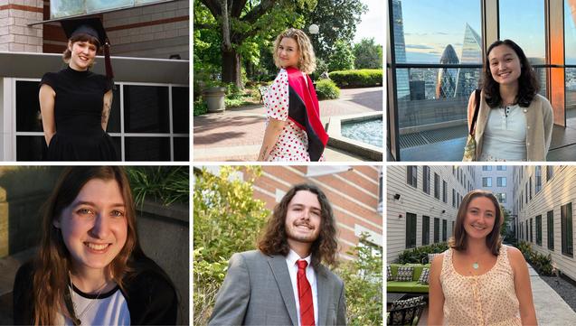 A photo collage of 6 Georgia Museum of Art interns
